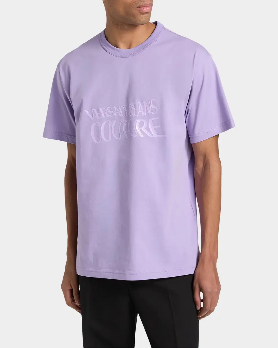 Versace Jeans Couture Screen-Printed Logo Cotton T-Shirt | Thumbnail 4 Versace Jeans Couture Screen-Printed Logo Cotton T-Shirt | Thumbnail 4