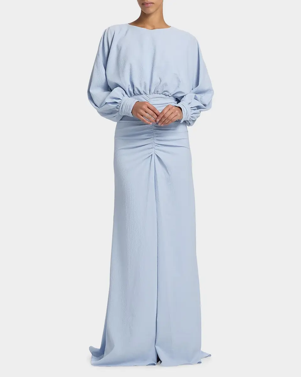 Amsale Gathered A-Line Gown | Thumbnail 3