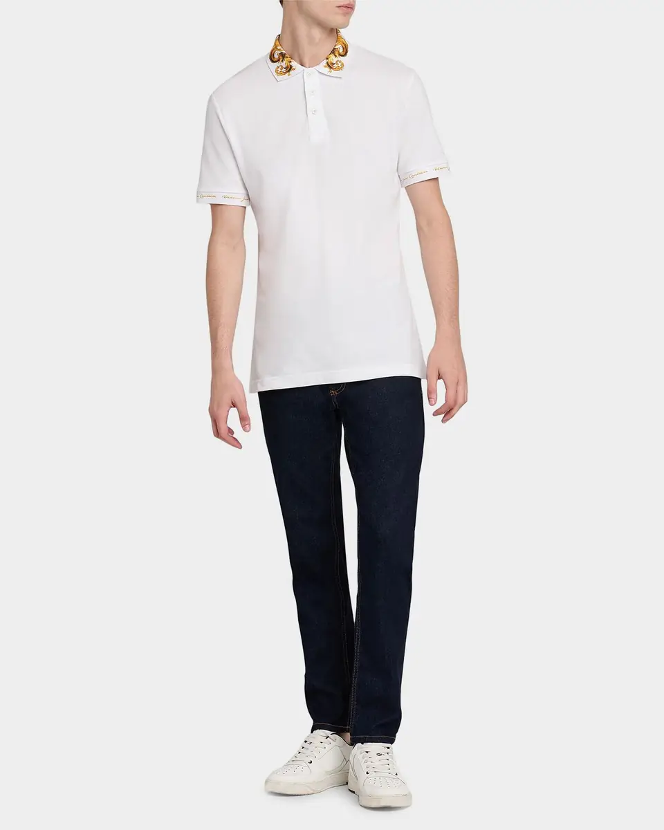 Versace Jeans Couture Barocco Polo T-Shirt | Thumbnail 2 Versace Jeans Couture Barocco Polo T-Shirt | Thumbnail 2