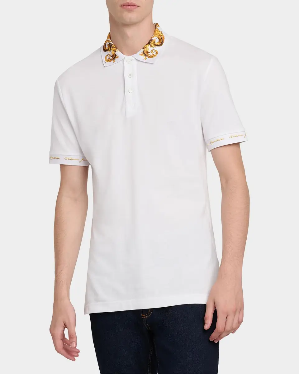 Versace Jeans Couture Barocco Polo T-Shirt | Thumbnail 4 Versace Jeans Couture Barocco Polo T-Shirt | Thumbnail 4