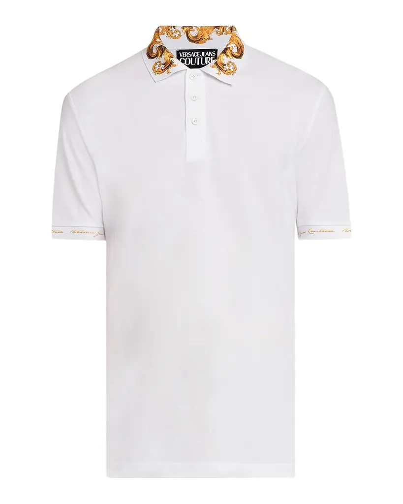 Versace Jeans Couture Barocco Polo T-Shirt | Image 1 Versace Jeans Couture Barocco Polo T-Shirt | Image 1