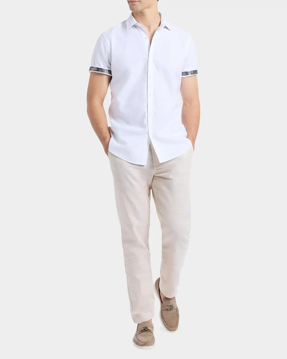 Robert Graham Sutton Solid Linen-Cotton Shirt | Thumbnail 2 Robert Graham Sutton Solid Linen-Cotton Shirt | Thumbnail 2