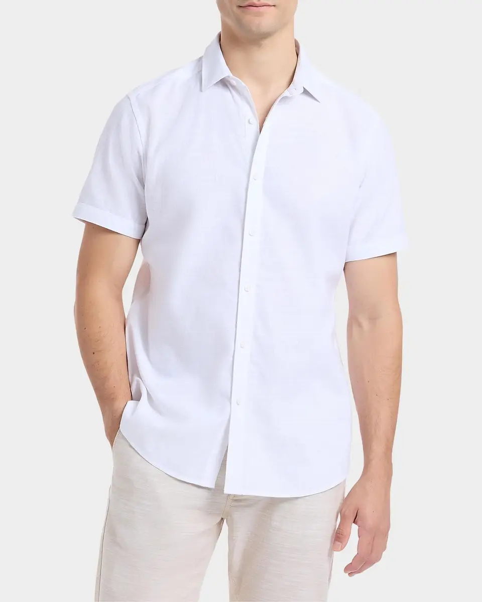 Robert Graham Sutton Solid Linen-Cotton Shirt | Thumbnail 4 Robert Graham Sutton Solid Linen-Cotton Shirt | Thumbnail 4