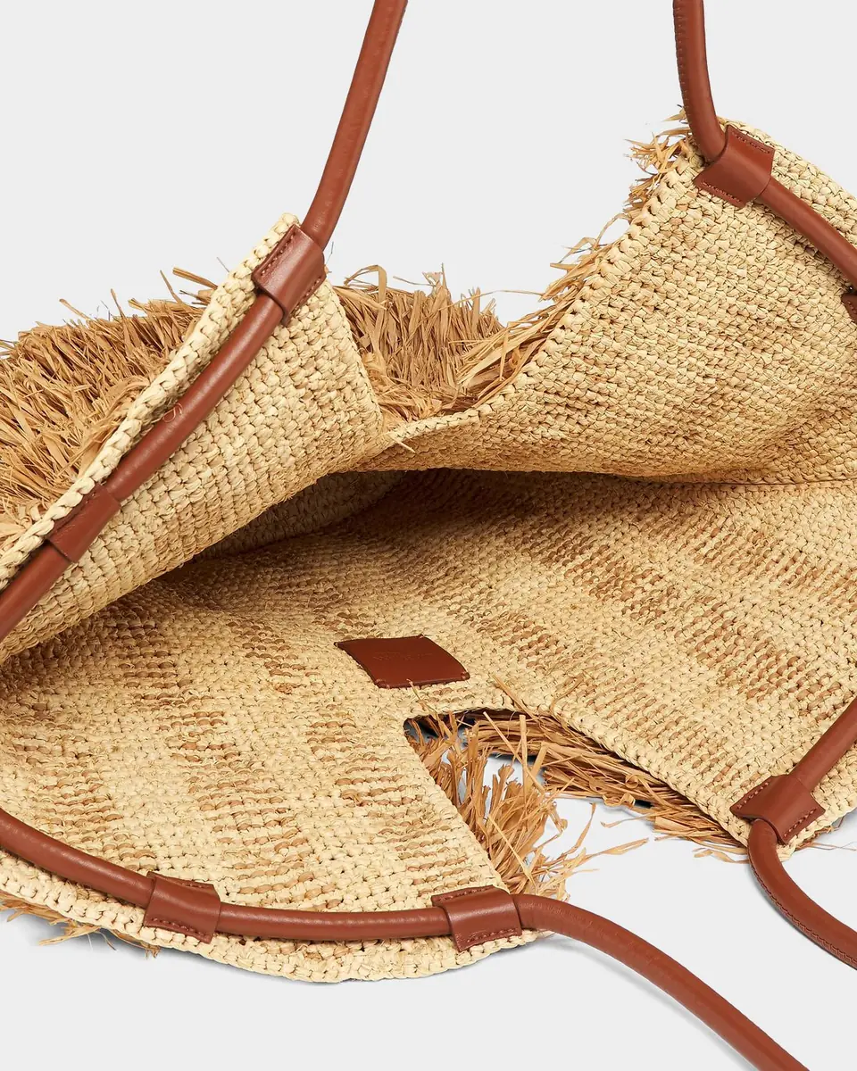 Zimmermann Medium Goldentime Fringed Raffia Tote Bag | Thumbnail 3