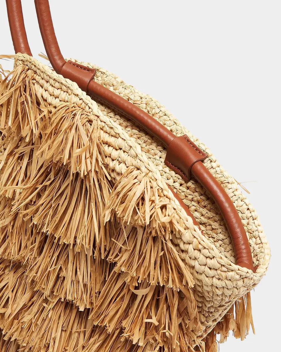 Zimmermann Medium Goldentime Fringed Raffia Tote Bag | Thumbnail 4