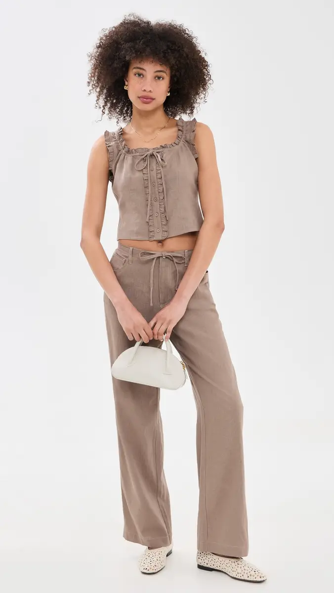 Le Jean Linen Ruffle Cami | Thumbnail 5 Le Jean Linen Ruffle Cami | Thumbnail 5