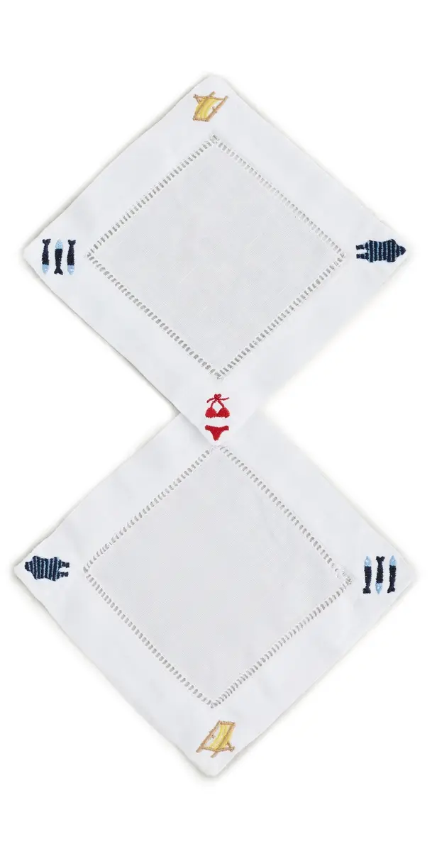 Abbode Beach Icons Cocktail Napkin | Image 1 Abbode Beach Icons Cocktail Napkin | Image 1