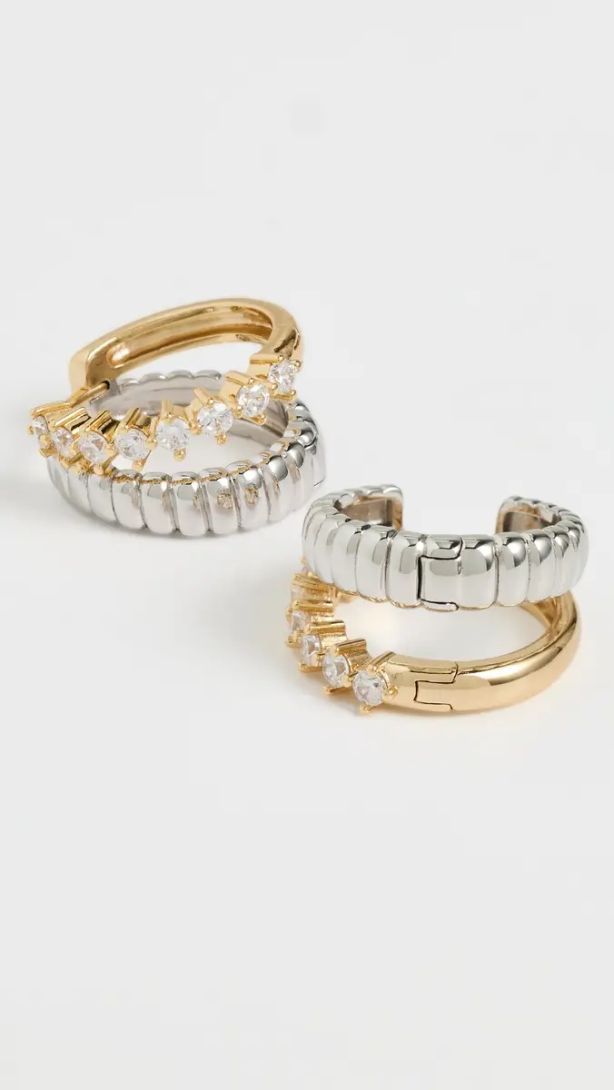 Luv AJ The Sierra Split Huggy Hoop Earrings | Thumbnail 4
