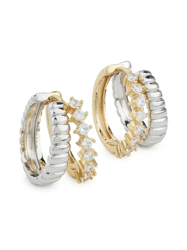 The Sierra Split Huggy Hoop Earrings The Sierra Split Huggy Hoop Earrings