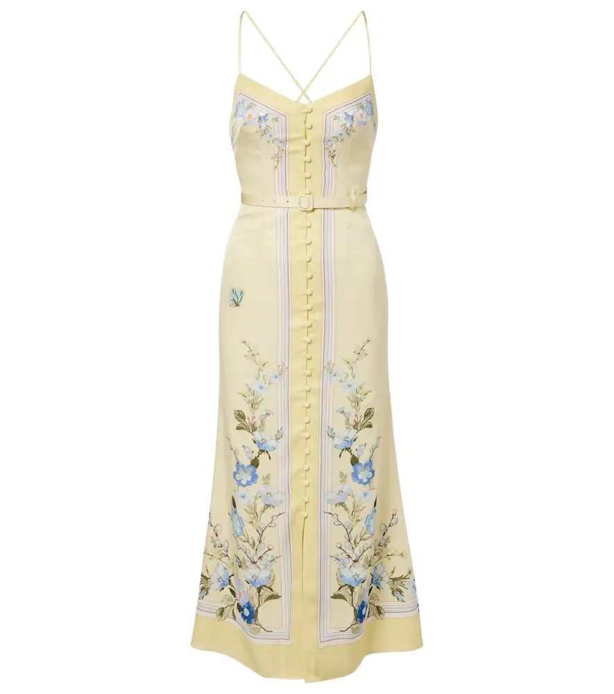 Self-Portrait Floral silk satin maxi dress | Image 1 Self-Portrait Floral silk satin maxi dress | Image 1