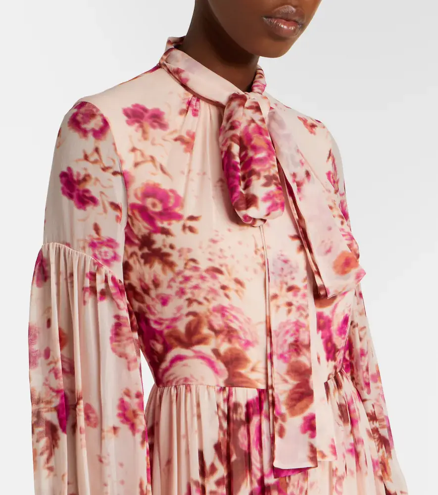 Erdem Floral neck-tie silk voile gown | Thumbnail 2 Erdem Floral neck-tie silk voile gown | Thumbnail 2