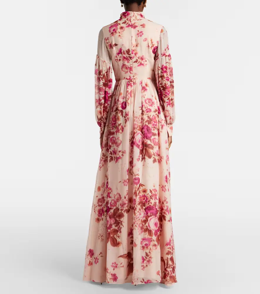Erdem Floral neck-tie silk voile gown | Thumbnail 4 Erdem Floral neck-tie silk voile gown | Thumbnail 4