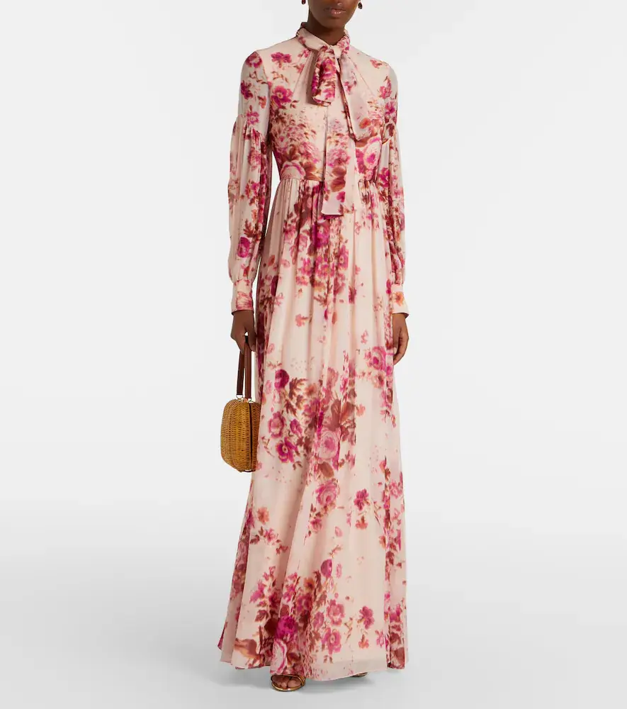 Erdem Floral neck-tie silk voile gown | Thumbnail 5 Erdem Floral neck-tie silk voile gown | Thumbnail 5