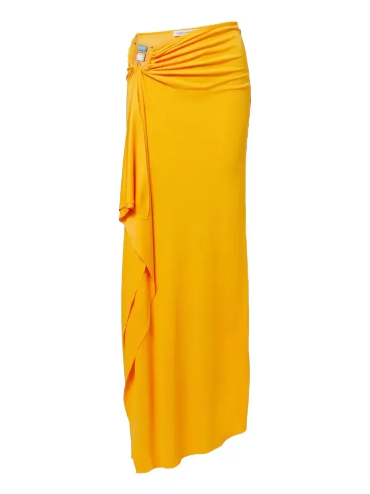 Embellished gathered jersey maxi skirt Embellished gathered jersey maxi skirt