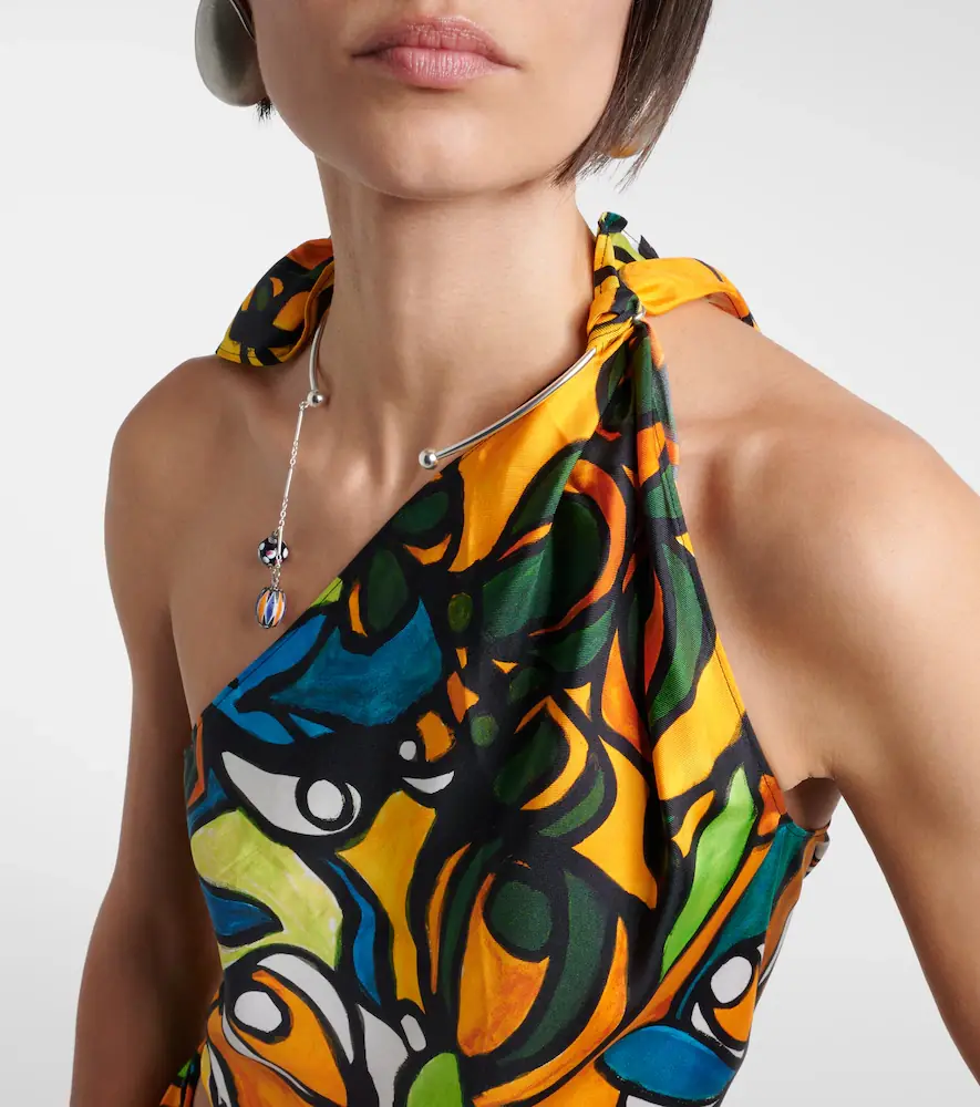 Christopher Esber Printed draped silk top | Thumbnail 5