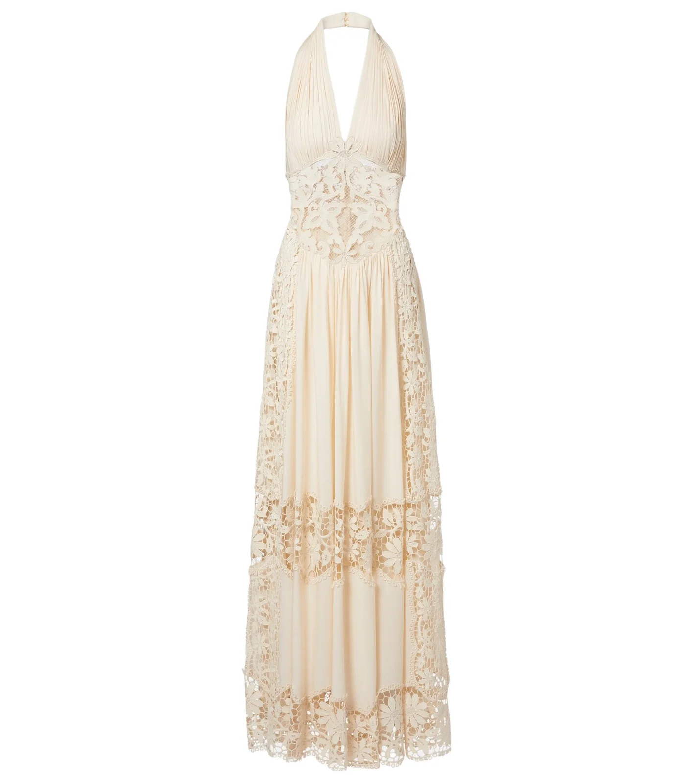 Georgette and macramé gown Georgette and macramé gown