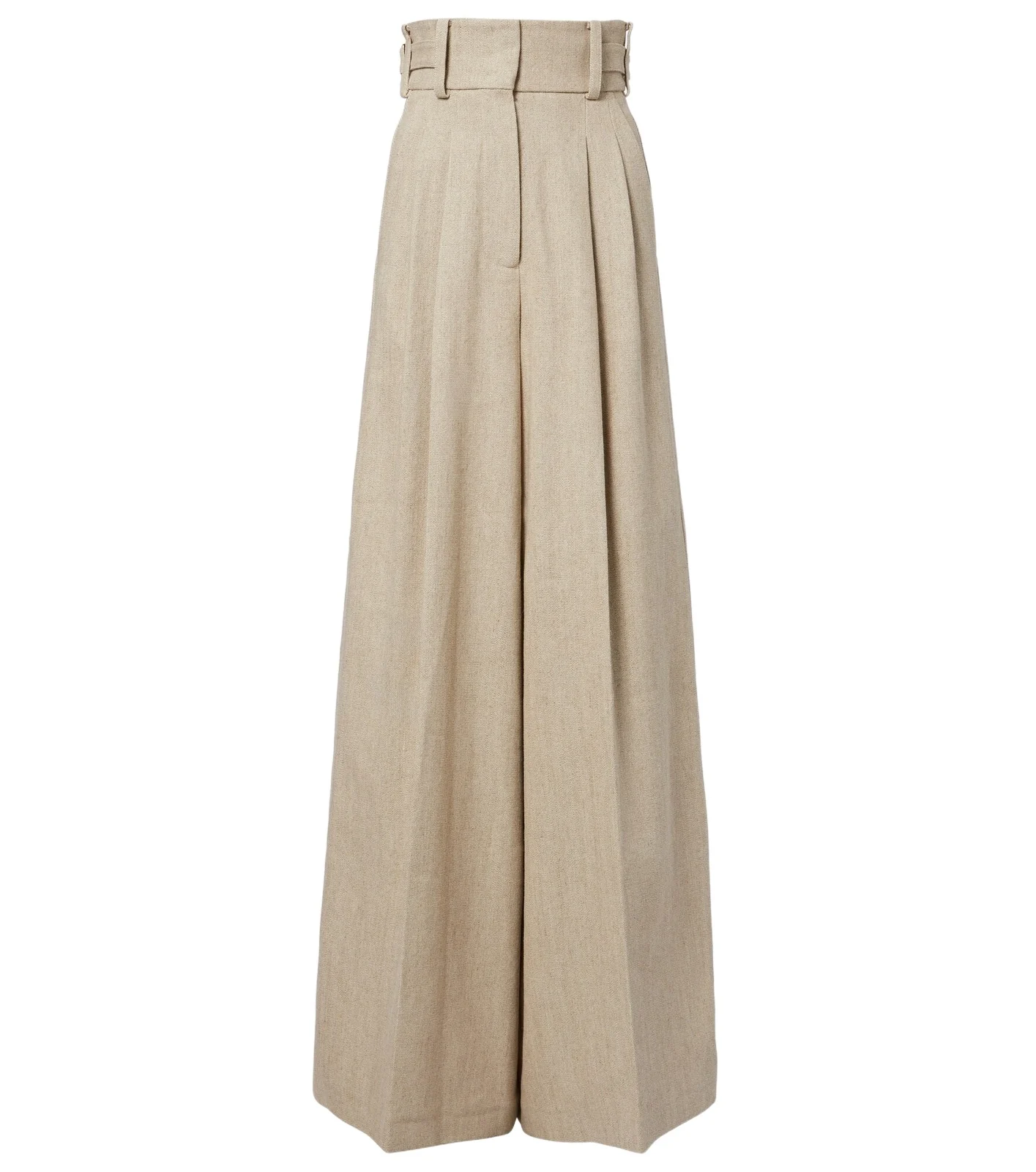 Linen and cotton canvas wide-leg pants Linen and cotton canvas wide-leg pants