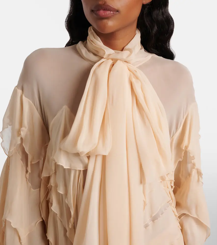Blumarine Ruffled scarf-detail georgette blouse | Thumbnail 5 Blumarine Ruffled scarf-detail georgette blouse | Thumbnail 5