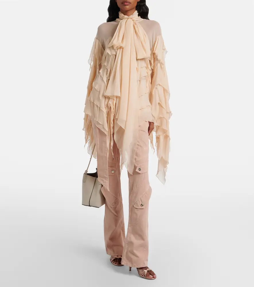 Blumarine Ruffled scarf-detail georgette blouse | Thumbnail 6 Blumarine Ruffled scarf-detail georgette blouse | Thumbnail 6