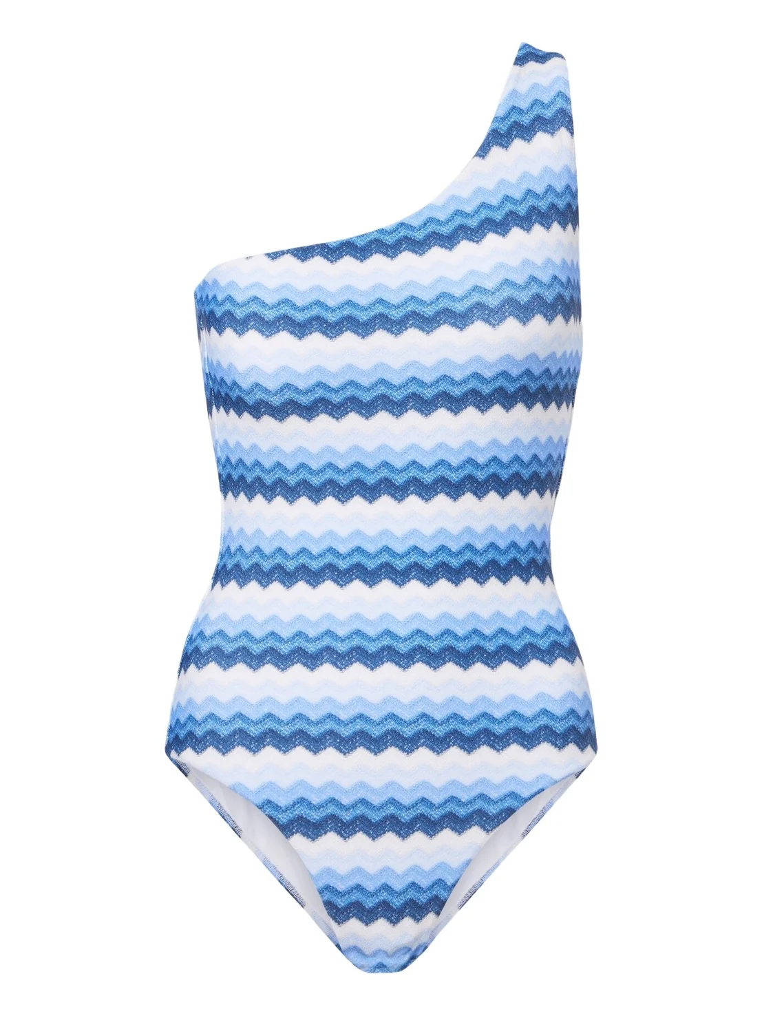 Melissa Odabash Madrid chevron one-shoulder swimsuit