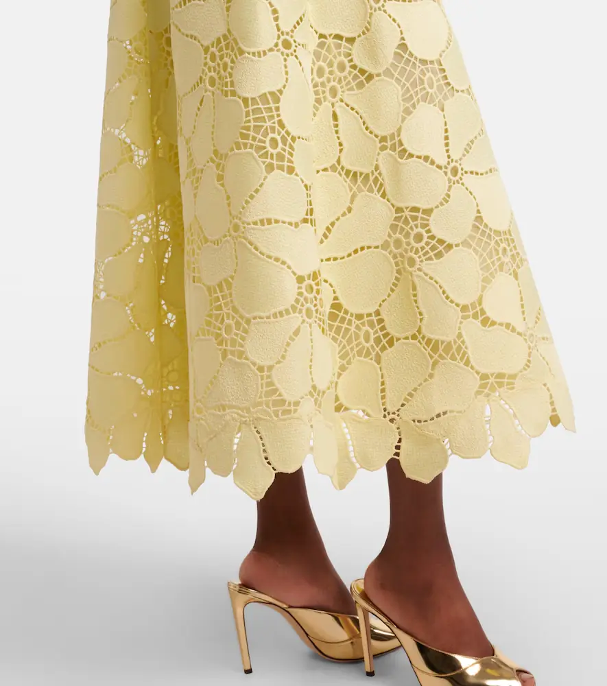 Elie Saab Floral silk-blend guipure midi dress | Thumbnail 2 Elie Saab Floral silk-blend guipure midi dress | Thumbnail 2