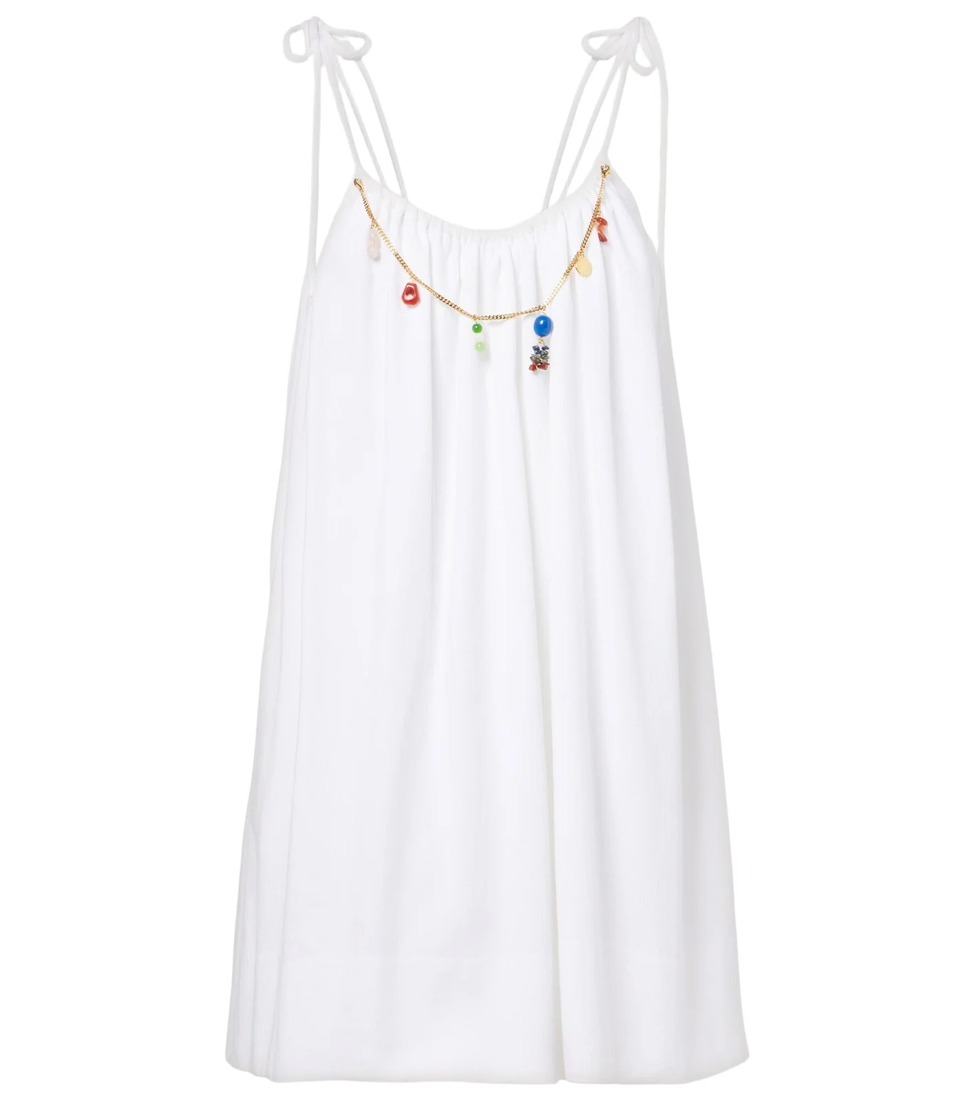 Embellished cotton crêpon minidress Embellished cotton crêpon minidress