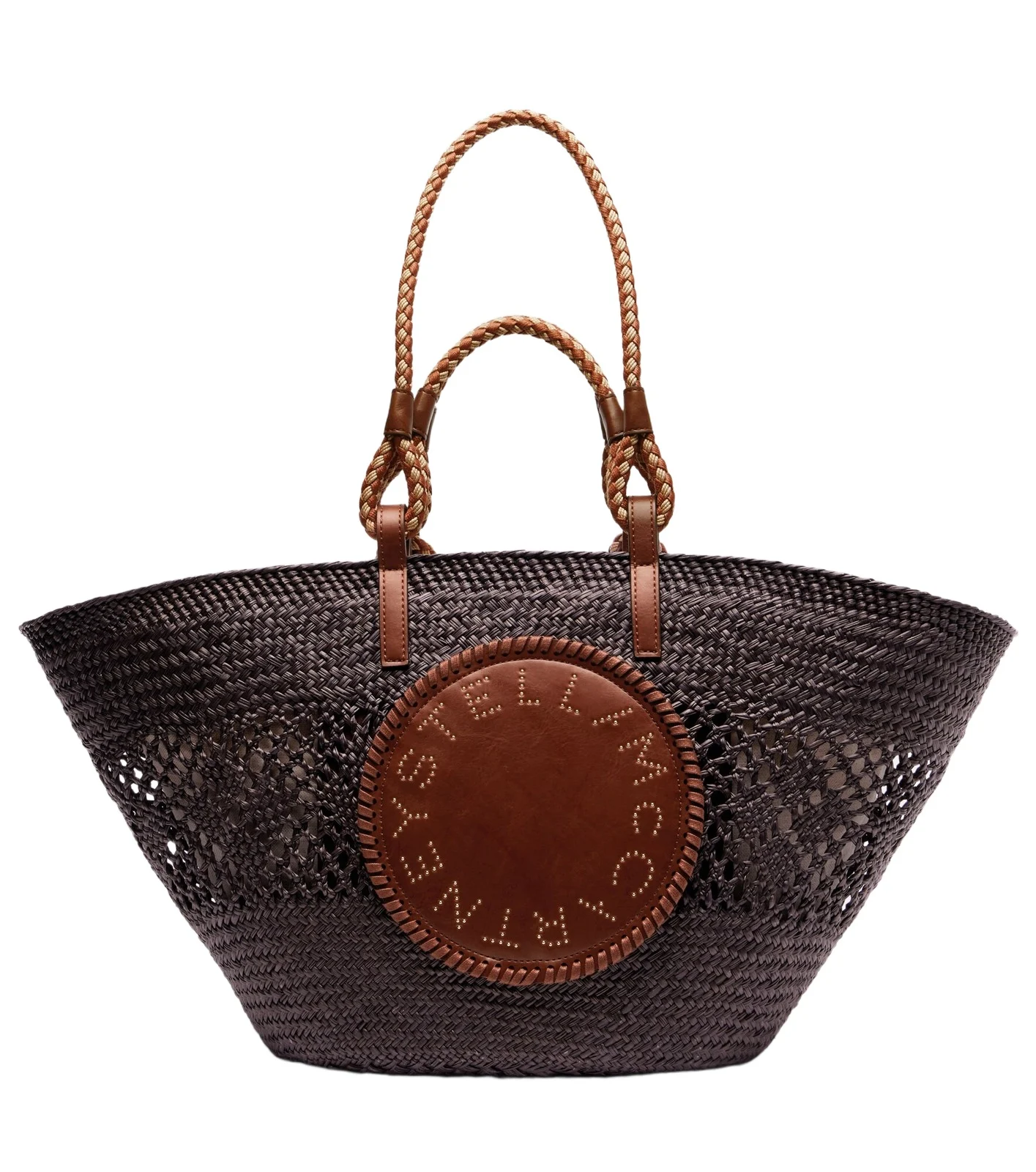 Logo Large raffia basket bag Logo Large raffia basket bag