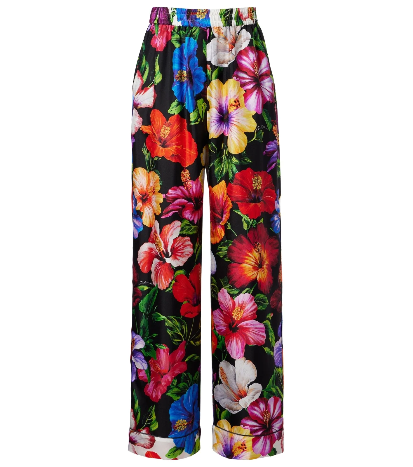 Dolce & Gabbana Floral silk wide-leg pants