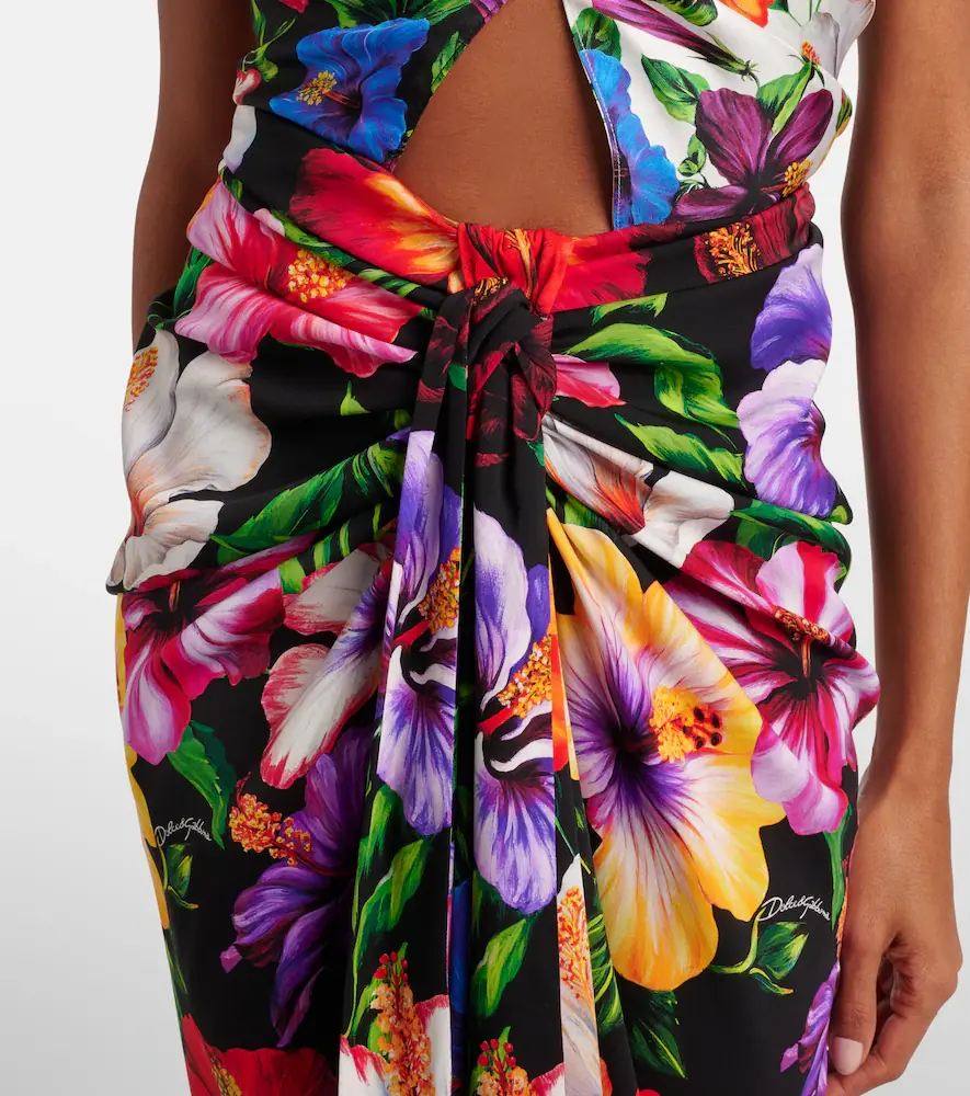 Dolce & Gabbana Draped floral silk-blend midi skirt | Thumbnail 3 Dolce & Gabbana Draped floral silk-blend midi skirt | Thumbnail 3