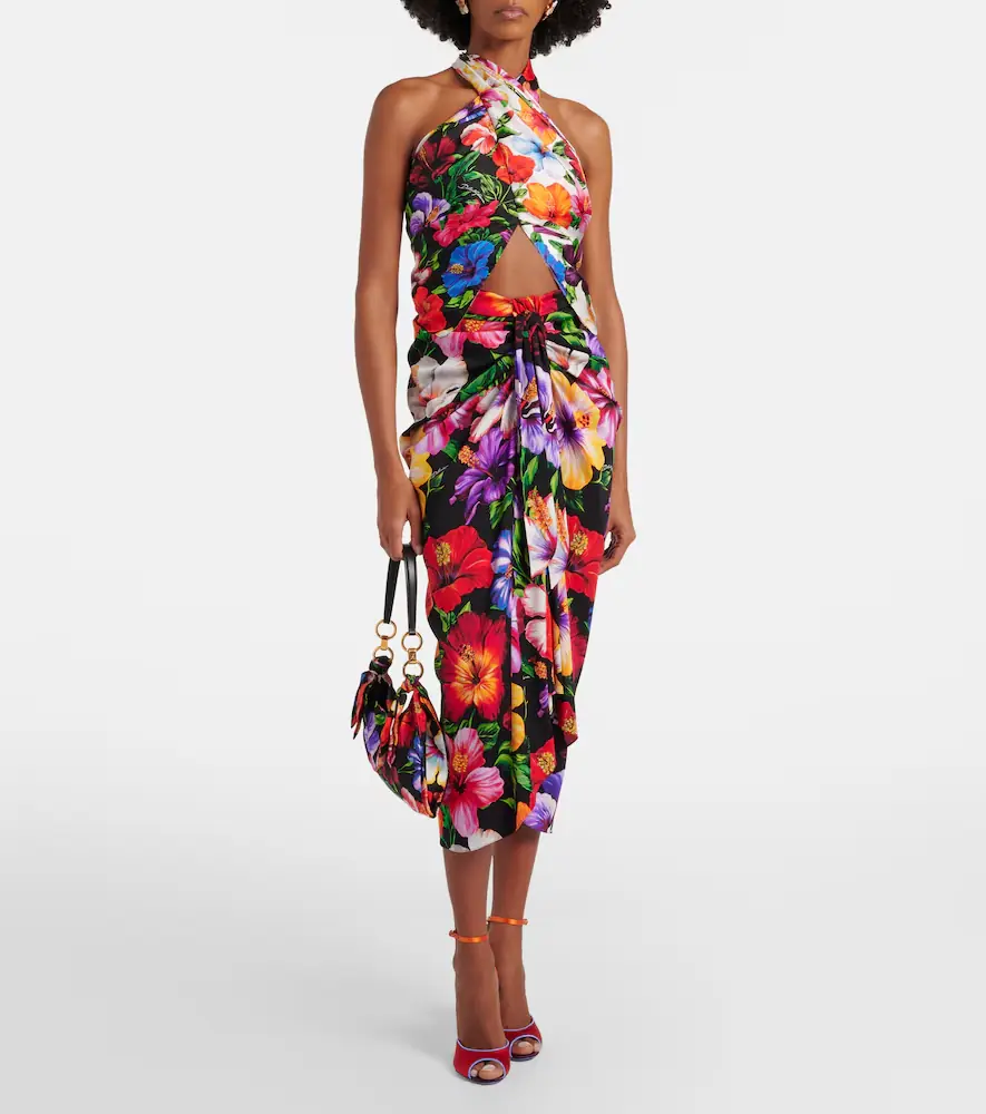 Dolce & Gabbana Draped floral silk-blend midi skirt | Thumbnail 4 Dolce & Gabbana Draped floral silk-blend midi skirt | Thumbnail 4