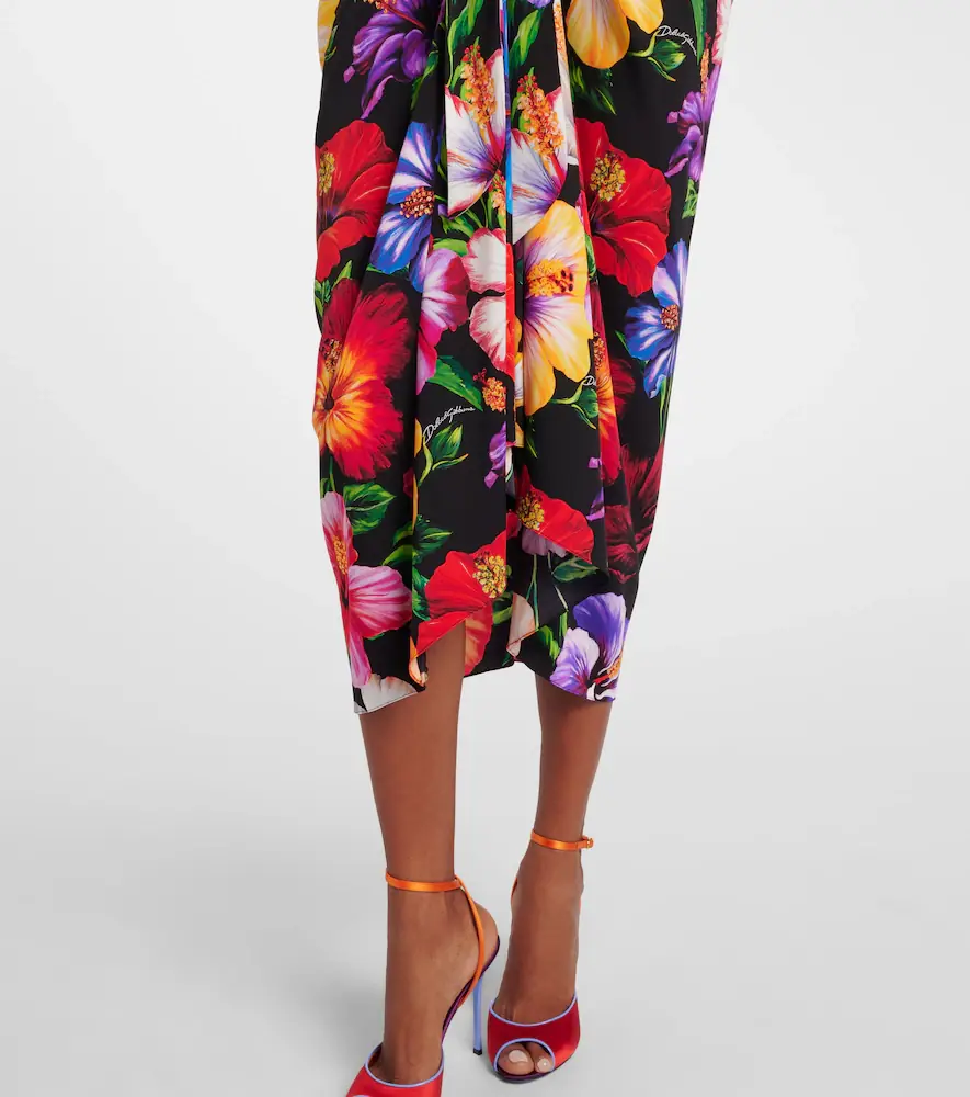 Dolce & Gabbana Draped floral silk-blend midi skirt | Thumbnail 5 Dolce & Gabbana Draped floral silk-blend midi skirt | Thumbnail 5