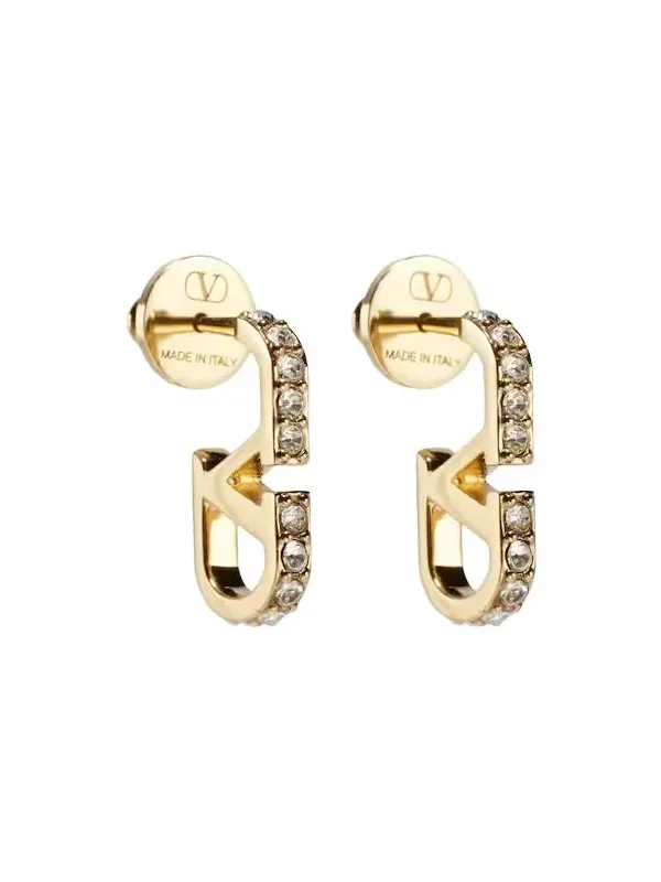 VLogo Swarovski-embellished earrings VLogo Swarovski-embellished earrings