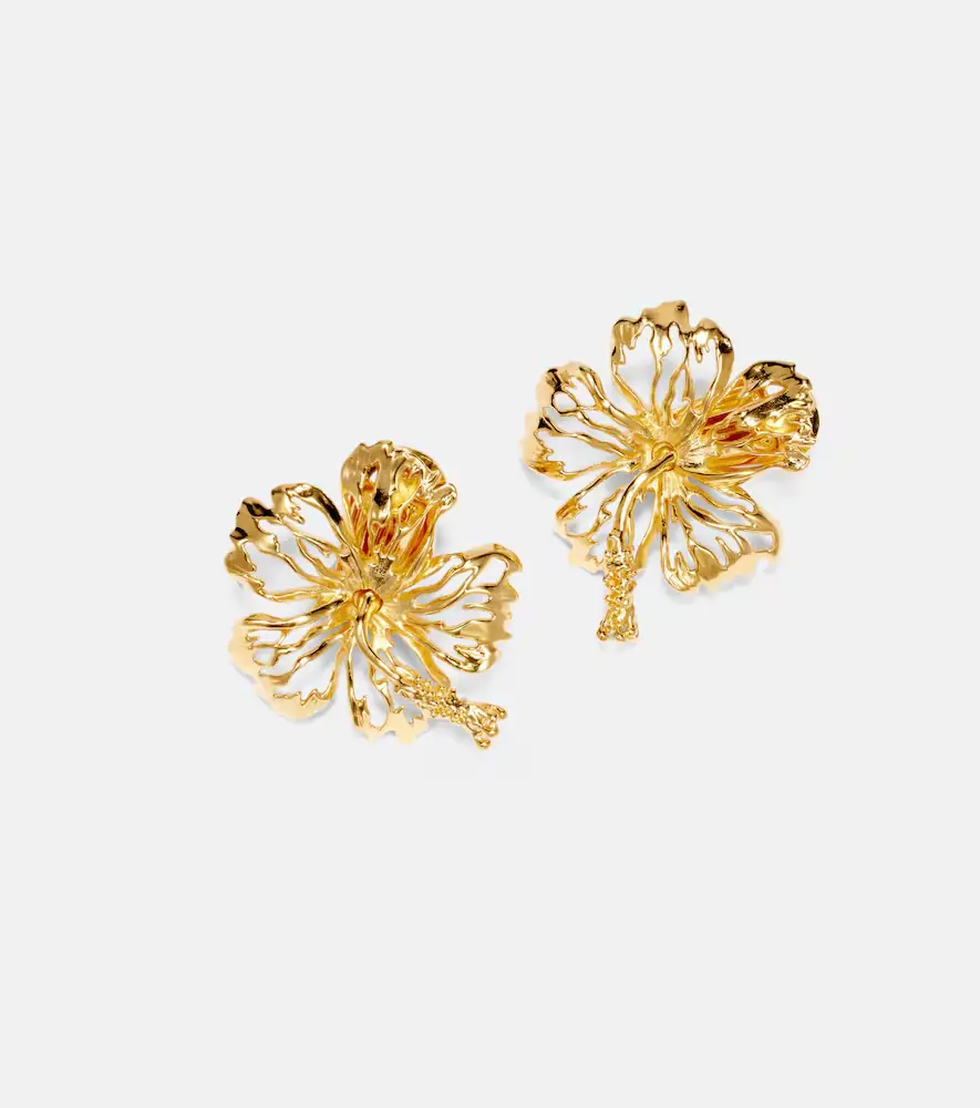 Oscar de la Renta Hibiscus clip-on earrings | Thumbnail 3 Oscar de la Renta Hibiscus clip-on earrings | Thumbnail 3