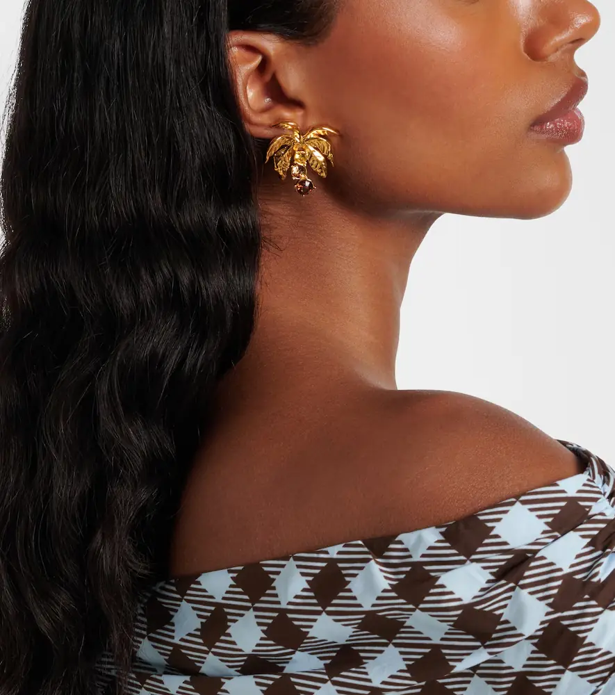 Oscar de la Renta Palm Tree embellished earrings | Thumbnail 6 Oscar de la Renta Palm Tree embellished earrings | Thumbnail 6