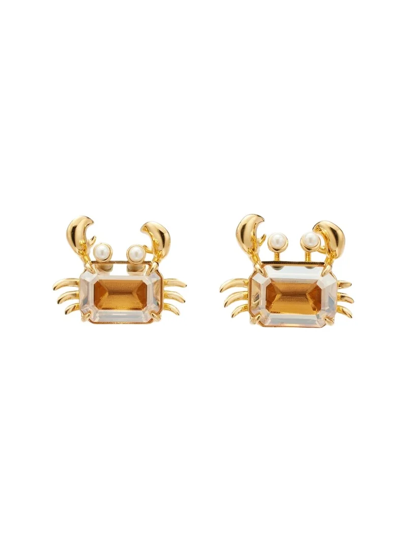 Crab embellished earrings