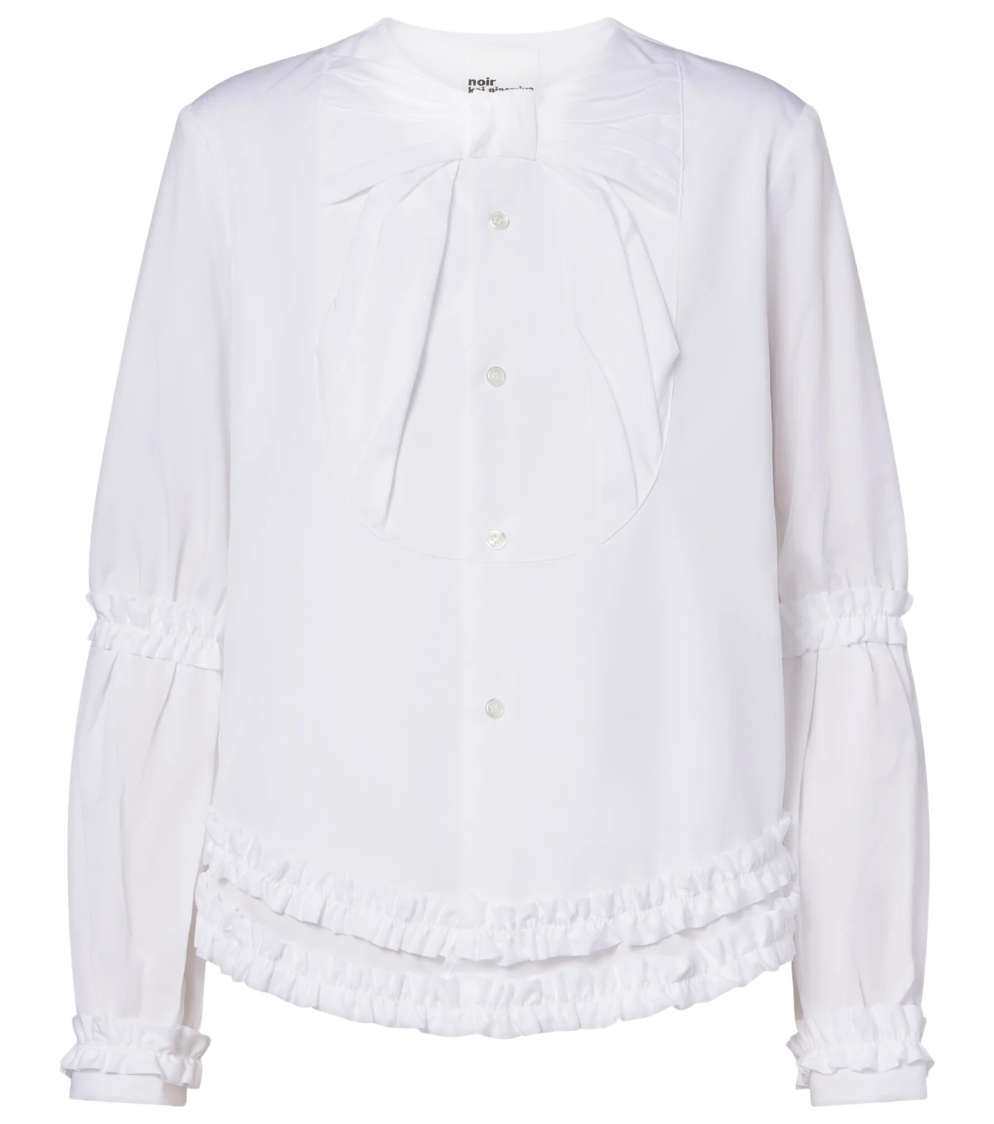 Bow-detail ruffled cotton poplin shirt Bow-detail ruffled cotton poplin shirt