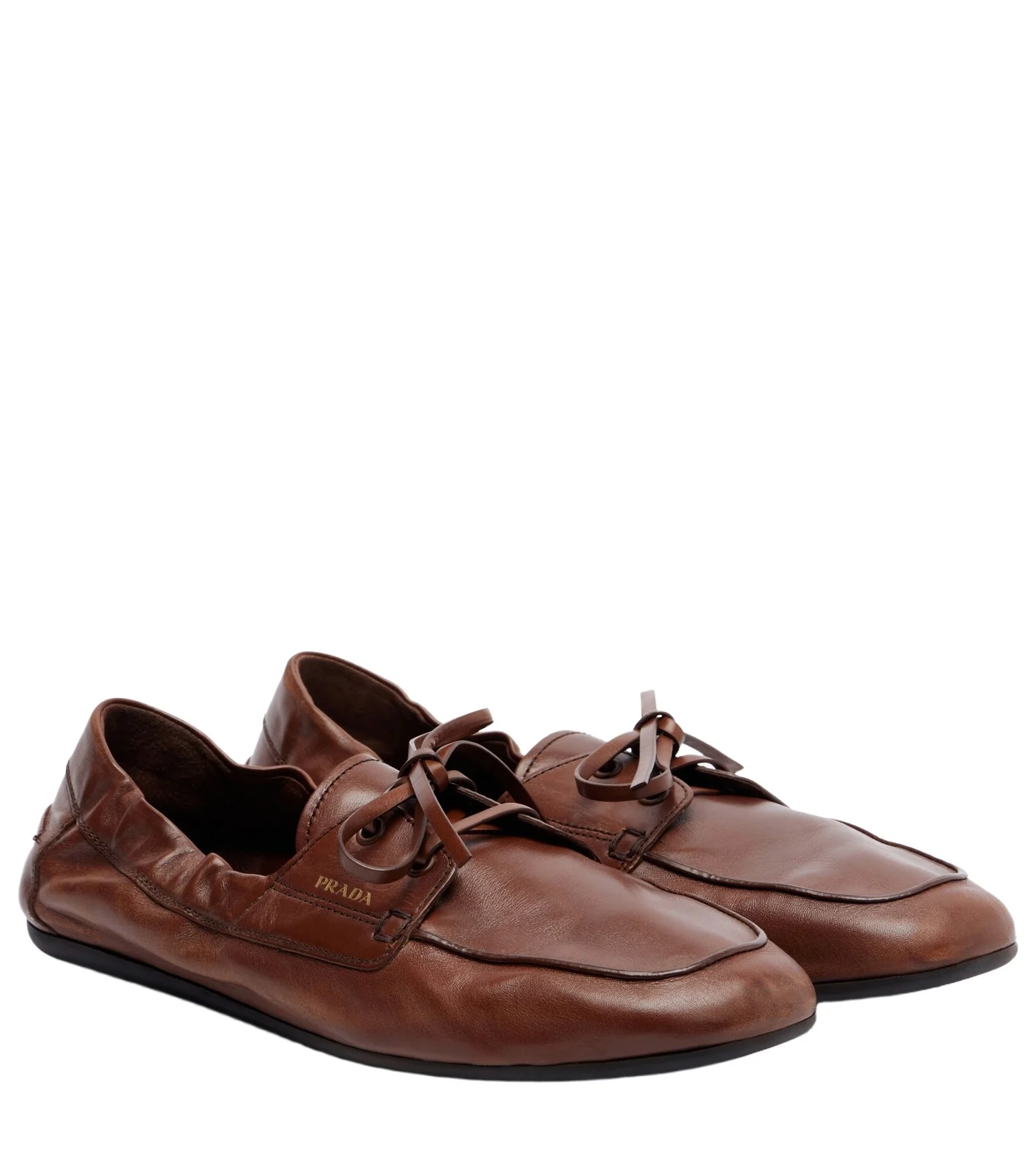 Prada Shuffle leather boat shoes