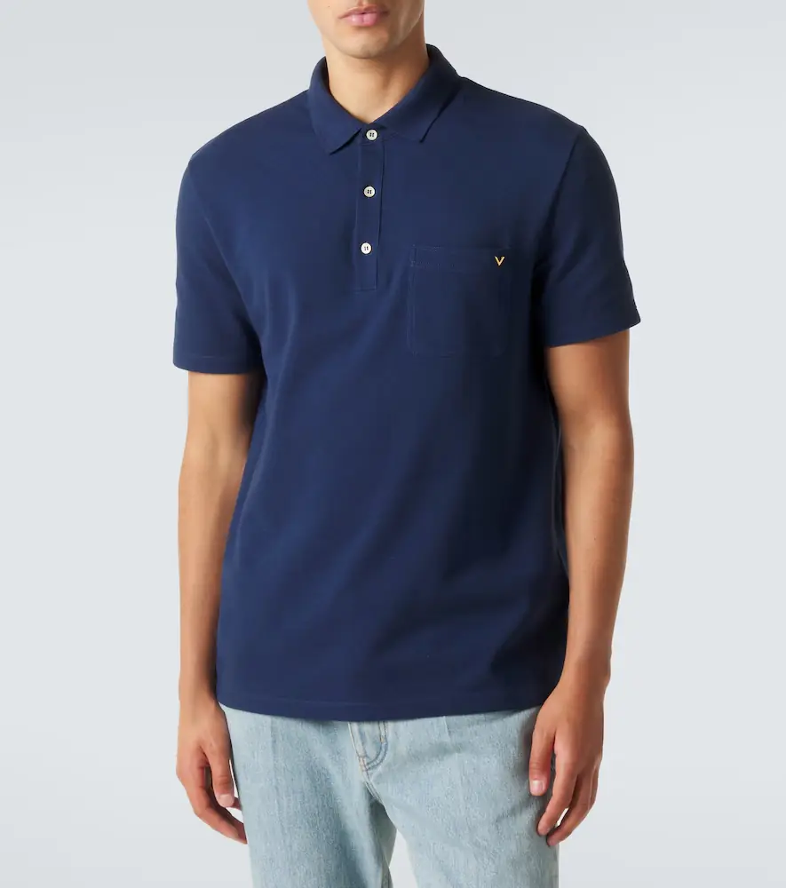 Valentino Garavani VGold cotton piqué polo shirt | Thumbnail 2 Valentino Garavani VGold cotton piqué polo shirt | Thumbnail 2