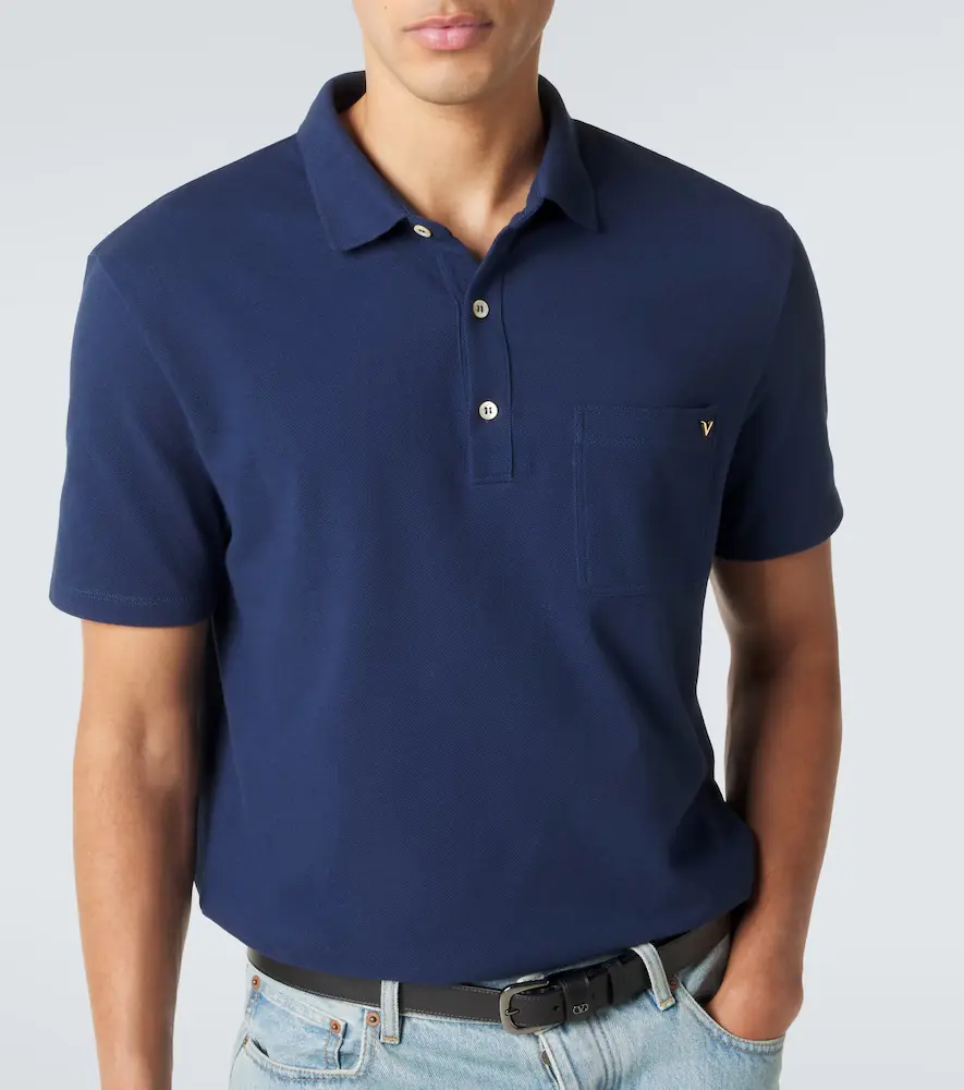 Valentino Garavani VGold cotton piqué polo shirt | Thumbnail 3 Valentino Garavani VGold cotton piqué polo shirt | Thumbnail 3