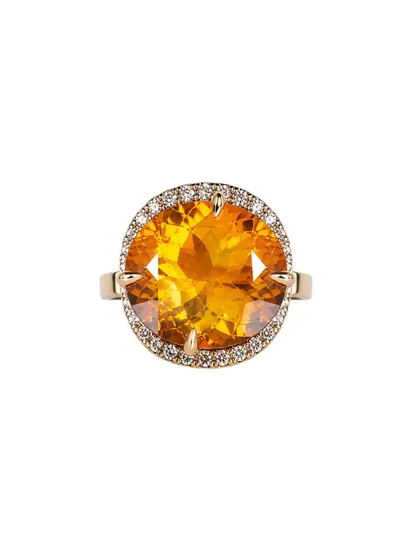 13.295ct Citrine Brown Diamond 18K Cocktail Ring 13.295ct Citrine Brown Diamond 18K Cocktail Ring