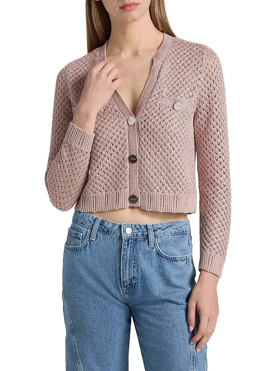 L'Agence Women's Blanca Sequined Crop Cardigan | Thumbnail 3 L'Agence Women's Blanca Sequined Crop Cardigan | Thumbnail 3