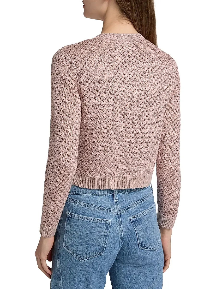 L'Agence Women's Blanca Sequined Crop Cardigan | Thumbnail 5 L'Agence Women's Blanca Sequined Crop Cardigan | Thumbnail 5
