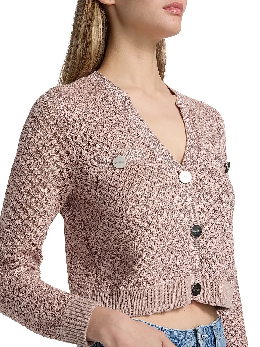 L'Agence Women's Blanca Sequined Crop Cardigan | Thumbnail 6 L'Agence Women's Blanca Sequined Crop Cardigan | Thumbnail 6