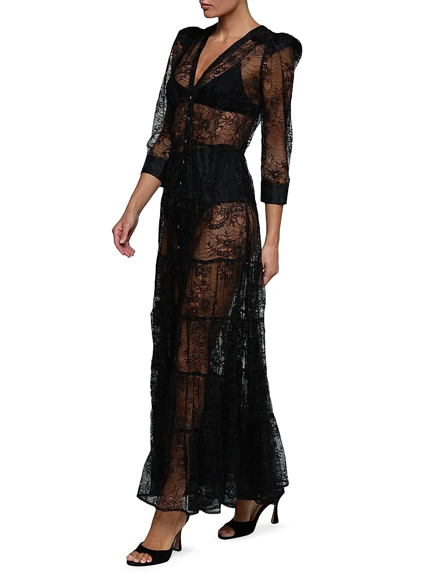 L'Agence Women's Seraphina Sheer Lace Maxi Dress | Thumbnail 3 L'Agence Women's Seraphina Sheer Lace Maxi Dress | Thumbnail 3