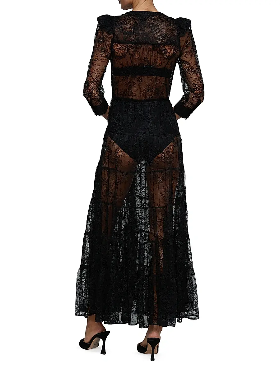 L'Agence Women's Seraphina Sheer Lace Maxi Dress | Thumbnail 4 L'Agence Women's Seraphina Sheer Lace Maxi Dress | Thumbnail 4