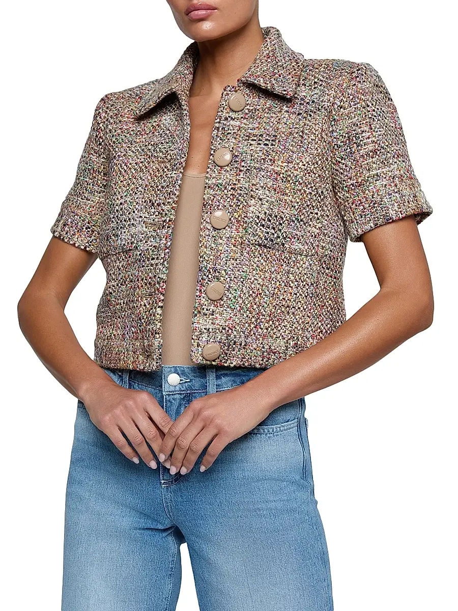 L'Agence Women's Chita Short-Sleeve Crop Jacket | Thumbnail 3 L'Agence Women's Chita Short-Sleeve Crop Jacket | Thumbnail 3