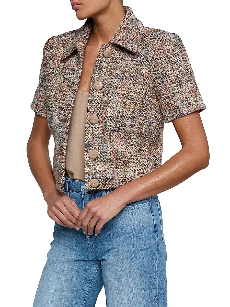 L'Agence Women's Chita Short-Sleeve Crop Jacket | Thumbnail 4 L'Agence Women's Chita Short-Sleeve Crop Jacket | Thumbnail 4