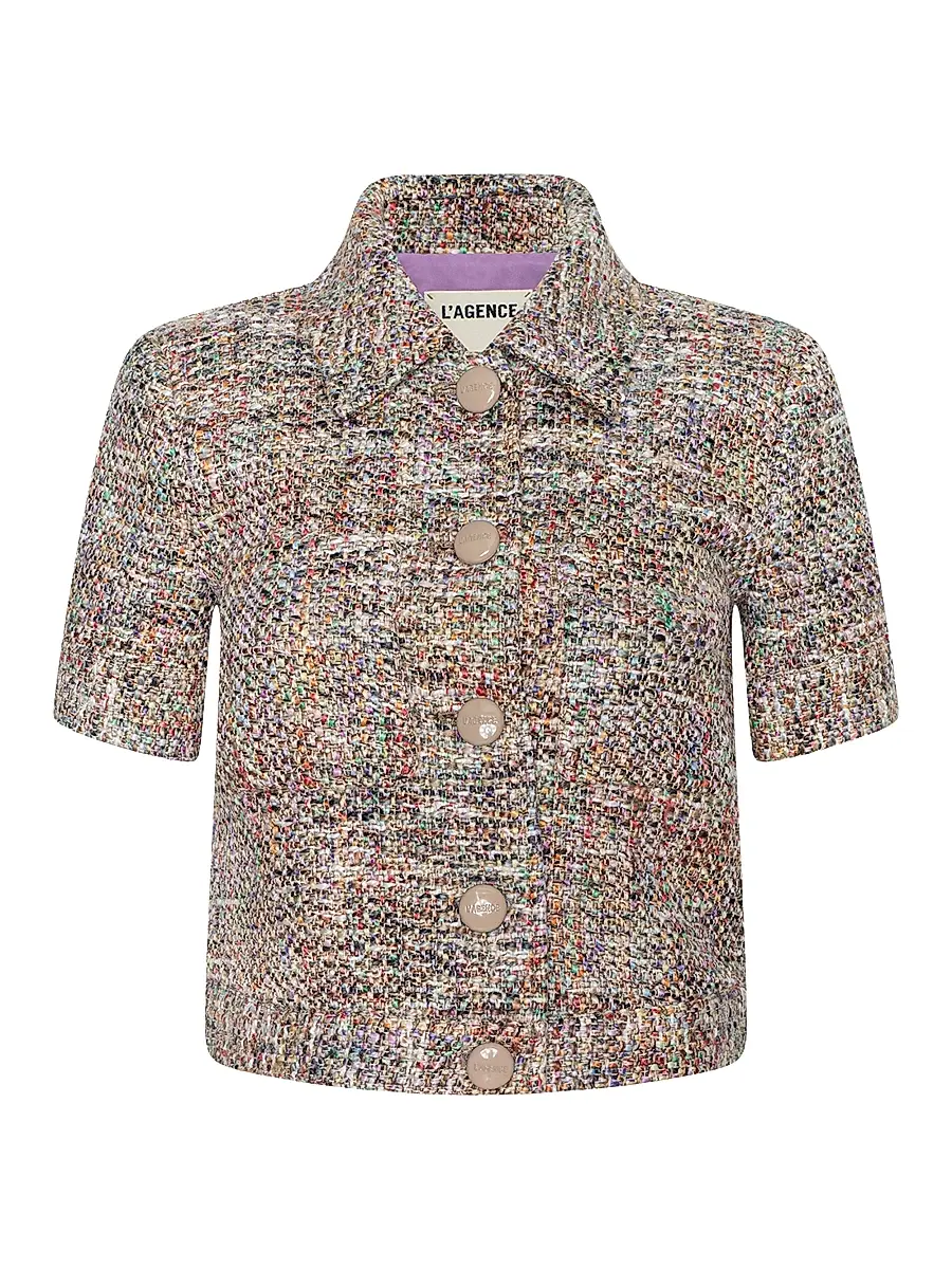 L'Agence Women's Chita Short-Sleeve Crop Jacket