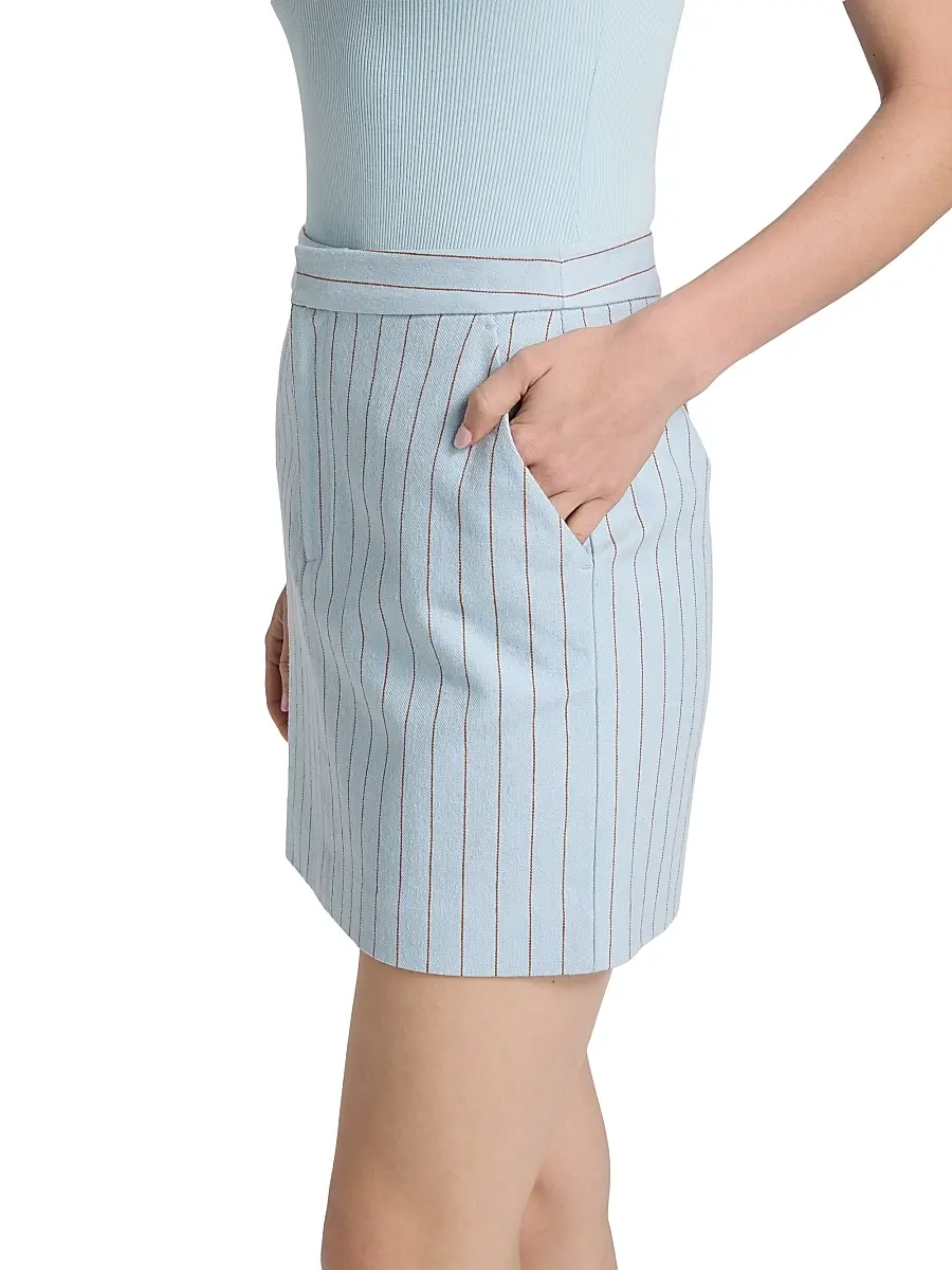 L'Agence Women's Vera Striped Cotton-Blend Miniskirt | Thumbnail 4 L'Agence Women's Vera Striped Cotton-Blend Miniskirt | Thumbnail 4