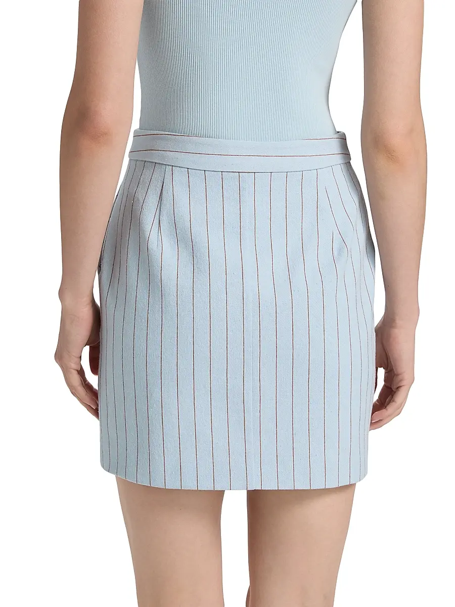 L'Agence Women's Vera Striped Cotton-Blend Miniskirt | Thumbnail 5 L'Agence Women's Vera Striped Cotton-Blend Miniskirt | Thumbnail 5